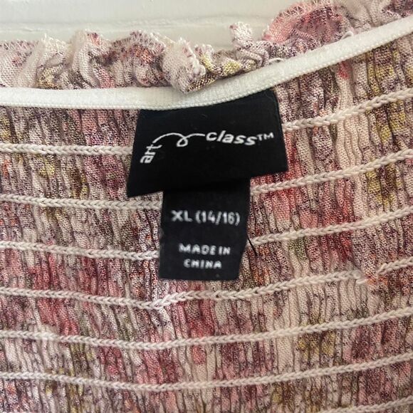 Art Class Girl's Floral hi low skort -size XL 14/16 flutter sleeve - Picture 3 of 5